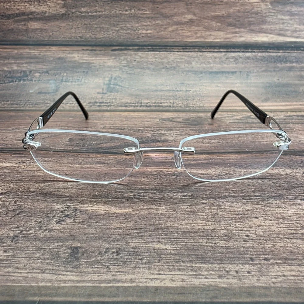 Silhouette 6708 00 6050 Rimless Eyeglasses Silver Black Austria 19-130 4057